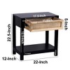 Royal Hampton 22 Inch Side End Table, Natural Brown Rattan Front Drawer, Open Shelf, Black Mango Wood Frame - 4 of 4