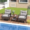 Tangkula Outdoor Swivel Rocking Chairs Set 360 Degree Patio Cushioned Rocker Chairs with 2-Tier Tempered Glass Side Table - 3 of 4