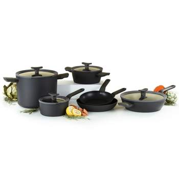 Berghoff Slate Non-stick Aluminum 7pc Cookware Set With Glass Lid : Target