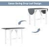 3-Piece Dining Table Set, with Triangle Support Rod, Bottom Shelf, 2 Upholstered Dining Chairs Counter Table Chairs Set for Dining Room - 4 of 4