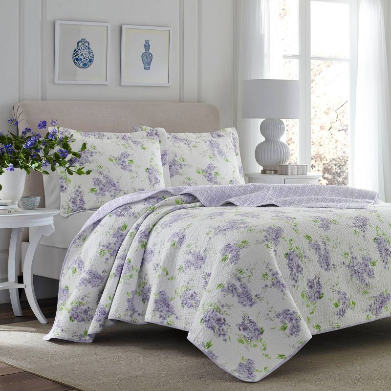 Keighley Reversible Quilt Set Purple - Laura Ashley, 3 of 10