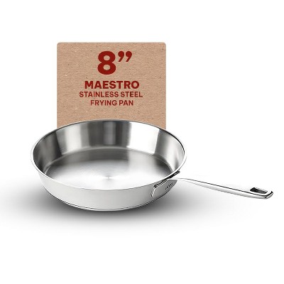 Alva Cookware Maestro Stainless Steel Frying Pan Skillet, Non Toxic Cookware, Omelette Pan, Kitchen Cookware for Home & Outdoor Cooking