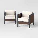 Bryant 2pk Faux Wood Patio Club Chairs - Gray/Natural - Threshold™