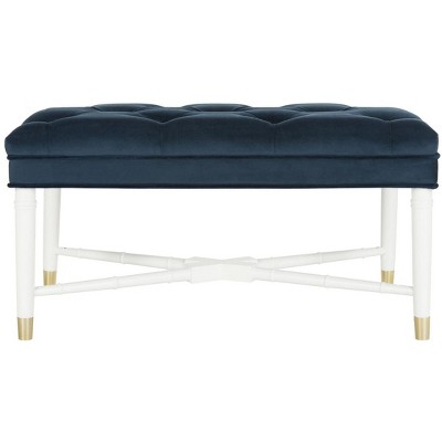 Rory Contemporary Tufted Bench - Navy - Safavieh
