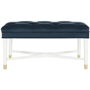 Rory Contemporary Tufted Bench - Navy - Safavieh - 1 of 4