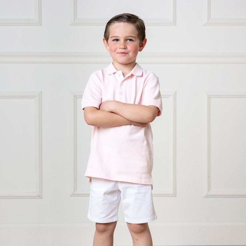 Hope & Henry Boys' Organic Short Sleeve Knit Pique Polo Shirt, Kids, 2 of 7