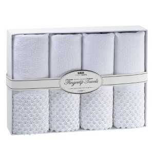 Creative Scents White Embellished Towel Set with Gift Box - 1 of 4