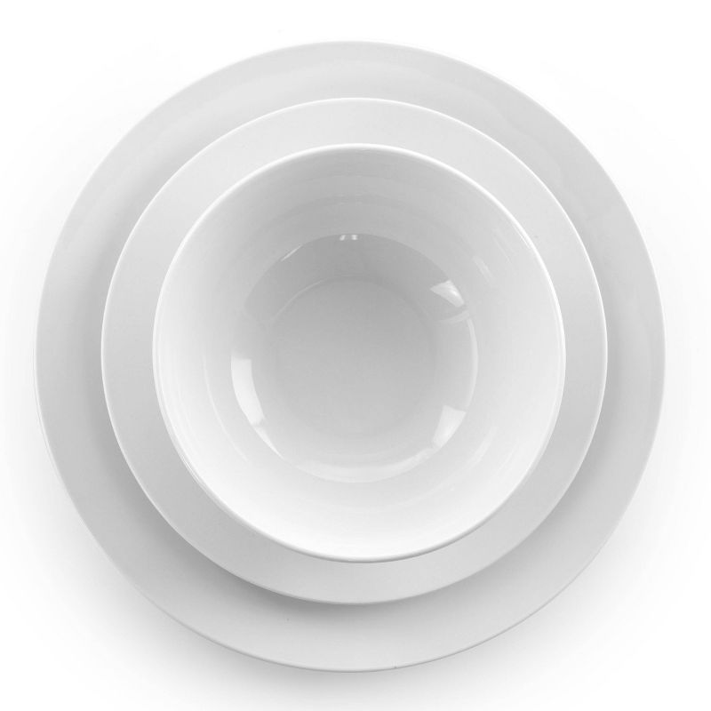 18pc Porcelain Luna Dinnerware Set White - Elama, 4 of 7