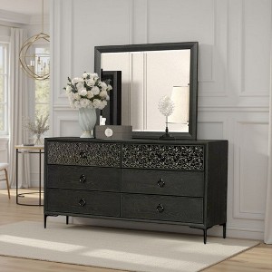 Royal Hampton Dresser Mirror with Espresso Brown Solid Wood Frame, 36x42 - 1 of 4