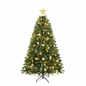 AZL1 Life Concept Artificial Trees 6-Foot Christmas Tree with Metal Stand for Holiday Home Decor, Green, 39.4"*39.4"*70.9" - 1 of 4