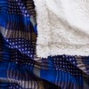Reversible Plaid Fleece Blanket – 50I"x60" Machine Washable Faux Shearling Throw – Cozy Blanket for Couch, Chair, or Bed by Hastings Home - 2 of 4