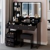 Small Vanity Desk with LED Lighted Mirror & Cushioned Stool, Compact Design with Sliding Drawer for Teen Girls Bedroom-Cuddlewood - 2 of 4