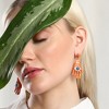 SOHI Women's Pumpkin Orange The Hamsa Drop Earrings - 3 of 4