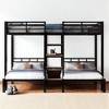 Queen Over Twin Over Twin Metal Triple Bunk Bed with Storage Shelves and Built-in Ladder, Space-Saving Design,kids bed - 2 of 4