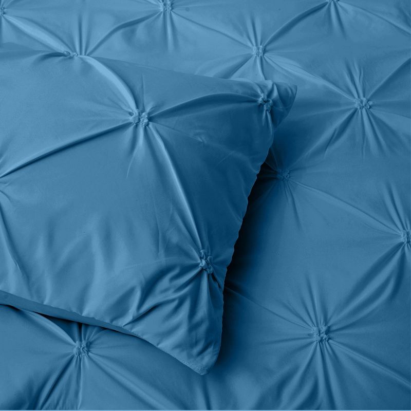 Peace Nest Pintuck Comforter Set, Bedding Set for All Season, Comforter and Pillowcases Set, Navy Blue, 4 of 7