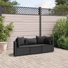 vidaXL Patio Sofa Set with Cushions Lounge Setting Outdoor Furniture Poly Rattan - 3 Piece Black - 2 of 4