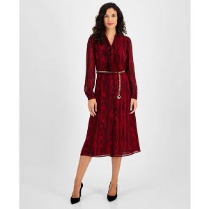 Michael Kors Womens Belted Midi Dress - 1 of 2
