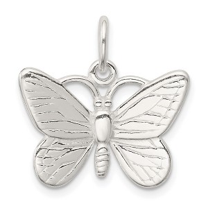 Black Bow Jewelry Sterling Silver Solid Polished Butterfly Pendant, 20mm - 1 of 4