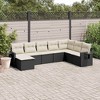 vidaXL 8 Piece Patio Sofa Set with Cushions Black and Cream - Without Table - 2 of 4