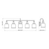Bryant 5-Light Matte Black Steel Vanity Light - Dimmable with Opal Glass Shades - 2 of 4