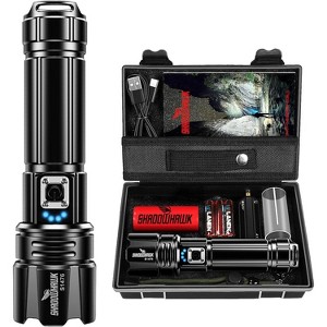 Shadowhawk Tactical Rechargeable LED Flashlight ¨C 3000 Lumen XHP70.2, Zoomable, Waterproof Handheld Light for Camping, Hiking & Emergencies - 1 of 4