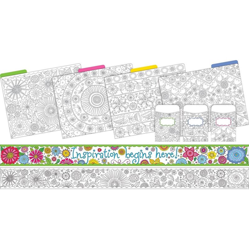 Barker Creek Color Me! Curated Collection - Multicolored Art Stationery, Reversible File Folders, Peel & Stick Pockets, 1 of 5