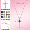 Cross necklace for women, birthstone necklace with diamond, sideways cross , birthday gift for women - 4 of 4