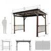 VisioGear Canopies and Gazebos, Patio Grill Canopy with 2 Cabinets and Ceiling Hooks, Gazebo Pavilion for Garden, Brown, 143.07"*77.72"*92.28" - 2 of 4