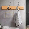 LunaLulinlk 5 Pack Big Heavy Duty Three Prongs Coat Hooks Wall Mounted with 15 Screws Retro Double Utility Rustic Hooks Silver - 4 of 4