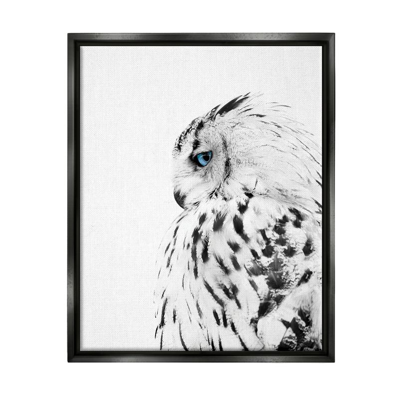 Stupell Industries Snow Owl White Feathers Peering Blue Eyes, 1 of 7