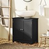 kleankin Vanity Base Cabinet, Under-Sink Bathroom Cabinet Storage with U-Shape Cut-Out and Adjustable Shelf, Black - 2 of 4