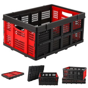 55L Heavy-Duty Collapsible Storage Crate – Stackable Organizer Bin with Handles - 1 of 4