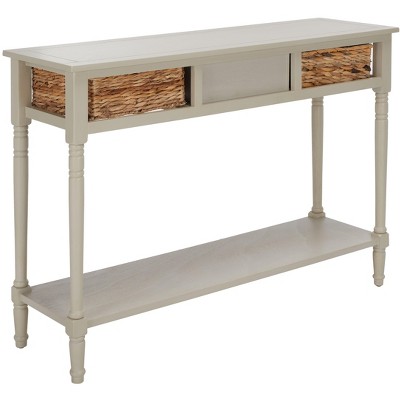 Christa Vintage Grey Wood Console Table with Storage