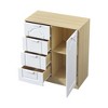 ORRD 31.5" Storage Cabinet with Adjustable Shelf, 4 Removable Drawers, Freestanding Floor Cabinet for Entryway, Living Room, Kitchen, White & Wood - image 4 of 4