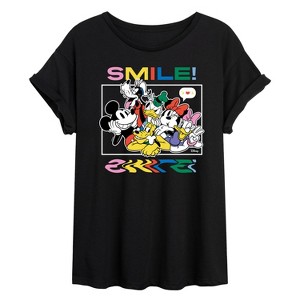 Women's - Disney - Mickey, Pluto, Minnie, Donald Duck, Goofy & Daisy Oversized Graphic T-Shirt - 1 of 4
