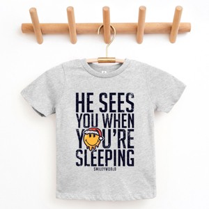 SmileyWorld He Sees You When You're Sleeping - Youth Short Sleeve Graphic T-Shirt - 1 of 4