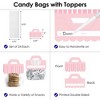 Big Dot of Happiness Pink Stripes - DIY Simple Party Clear Goodie Favor Bag Labels - Candy Bags with Toppers - Set of 24 - 3 of 4