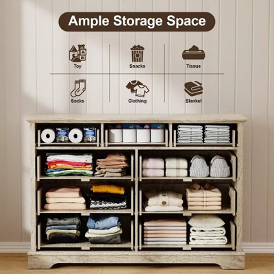 Storage use illustration showing ample storage space for toys, snacks, clothes, blankets