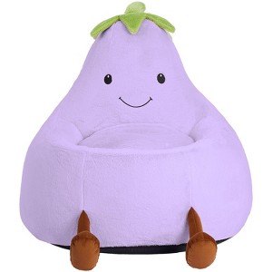 JIONJOY 31" Eggplant-Shaped Toddler Chair - Soft Plush Kids Sofa with Washable Cover, Ages 4-12 - 1 of 4