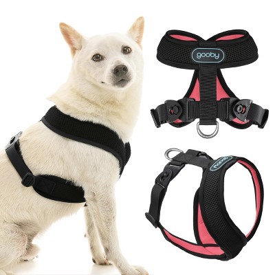Gooby Comfort X Harness Dual Snap Mesh in Dog Harness Dark Pink, Medium