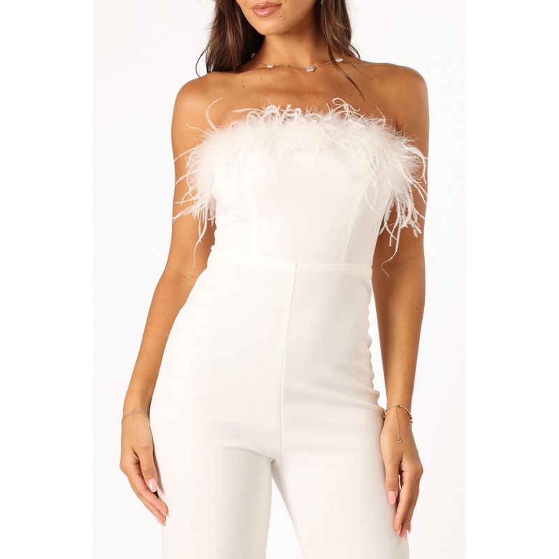 Petal and Pup Womens Louise Feather Trim Jumpsuit, 4 of 6
