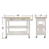 NicBex 2 Drawer Rolling Kitchen Island Cart with 2 Open Shelves and Towel Racks,Kitchen Island on Wheels with Storage,Island Table for Kitchen - 3 of 3