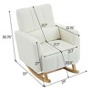 Oversized Teddy Velvet Accent Rocking Chair with Pillow and Vertical Stitching for Living Room - 2 of 4