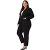 Agnes Orinda Women's Plus Size Button Down Lapel Long Sleeve Office Work Business Blazer - 3 of 4