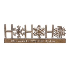 Ho Ho Ho Tabletop Sign 4.25H Resin Christmas Decor Set of 2 by Melrose - 1 of 3