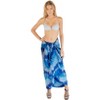 LA LEELA Women's Beach Wrap Bikini Swimwear Cover up Skirt Bathing suit Summer Wraps Sarong Swimsuits for Women One Size Blue, Tie Dye Design - 4 of 4