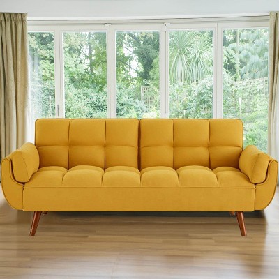 MyDepot Sofa Bed Adjustable Backrest Sleeper Fabric Couch with Tapered Legs