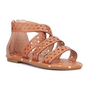 Olivia Miller Girl's Starlin Ankle Strap Sandals - 5, COGNAC - 1 of 4