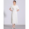 Allegra K Women's Ruffles Short Sleeve Asymmetrical Neck Pleated Hem Midi Dress - 4 of 4