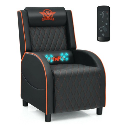 Costway Massage Gaming Recliner Chair, Single Leather Recliner Chairs